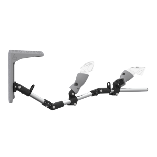 Right view of MagTube vr gunstock for Pico 4 Ultra with Chrome Armature with Grey MK2 Buttstock and Grey PLA cups