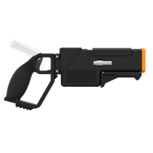 Side probolter powerful haptic gun for focus 3 and xr elite with black carbon rear cup for right hand with orange tip