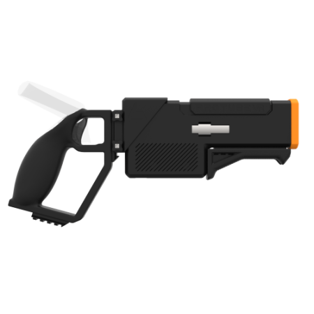 Side probolter powerful haptic gun for focus 3 and xr elite with black carbon rear cup for right hand with orange tip