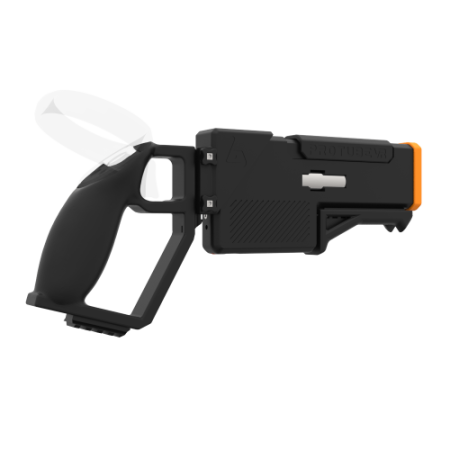 Right probolter powerful haptic gun for focus 3 and xr elite with black carbon rear cup for right hand with orange tip