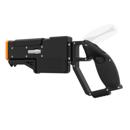 Left probolter powerful haptic gun for focus 3 and xr elite with black carbon rear cup for right hand with orange tip