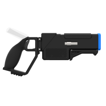 Side probolter powerful haptic gun for focus 3 and xr elite with black carbon rear cup for right hand with blue tip