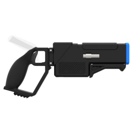 Side probolter powerful haptic gun for focus 3 and xr elite with black carbon rear cup for right hand with blue tip