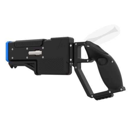 Left probolter powerful haptic gun for focus 3 and xr elite with black carbon rear cup for right hand with blue tip