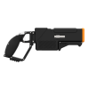 Side probolter powerful haptic gun for meta quest 3 and 3s with black carbon rear cup for right hand with orange tip