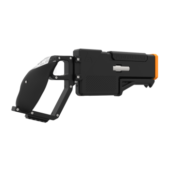 Right probolter powerful haptic gun for meta quest 3 and 3s with black carbon rear cup for right hand with orange tip