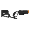 Side of a probolter heavy for meta quest 3 with black carbon rear cup for right hand with recoil stock with orange tip