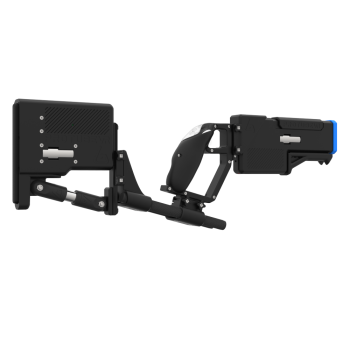 Right of a probolter heavy for meta quest 3 with black carbon rear cup for right hand with recoil stock with blue tip