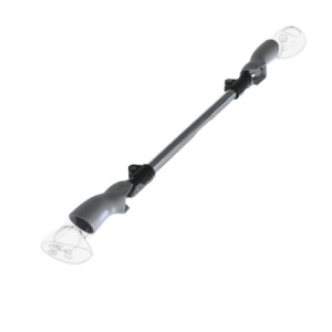 Left view of ProSaber lightsaber and paddle for Pico 4 Ultra with Chrome Armature and Grey PLA cups