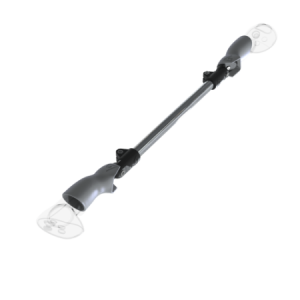 Left view of ProSaber lightsaber and paddle for Pico 4 Ultra with Chrome Armature and Grey PLA cups
