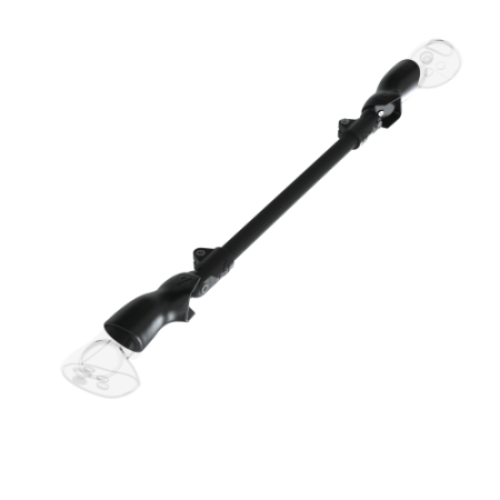 Left view of ProSaber lightsaber and paddle for Pico 4 Ultra with Black Carbon Armature and Black Carbon cups