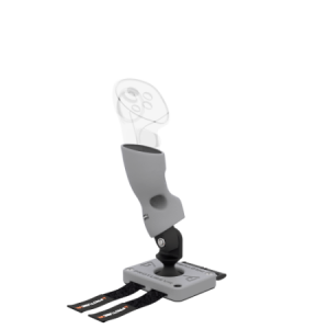 Left view of Left hand ProTas VR Joystick for Pico 4 Ultra with Grey PLA base with Grey PLA cups