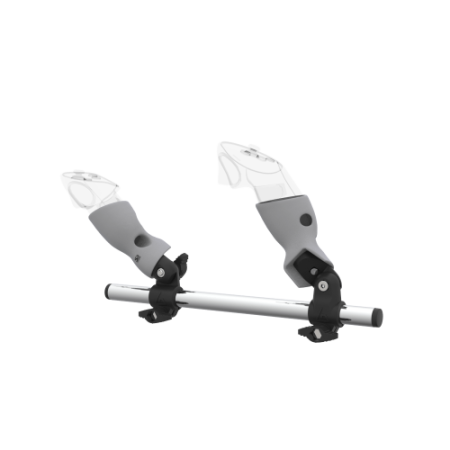 Left view of Right hand Starter vr gun stock for Pico 4 Ultra without shoulder stock and Grey cups Chrome tube