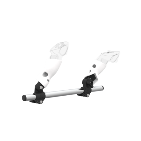 Right view of Right hand Starter vr gun stock for Pico 4 Ultra without shoulder stock and White cups Chrome tube