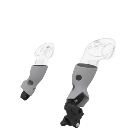 Right view of fastened vr gun stock to magtube gunstock with Grey PLA cups for Pico 4 Ultra