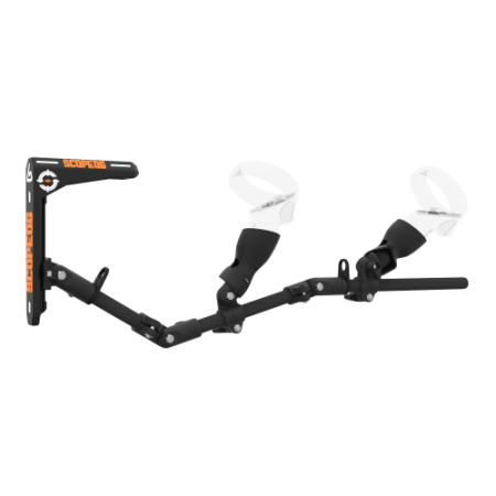 Right view of virtual reality gunstock Magtube full carbon with for Meta Quest 2 with ScopeOG collaboration stock