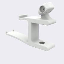 Left view of desk VR headset stand off white without screw