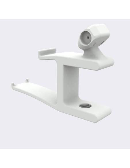 Left view of desk VR headset stand off white without screw