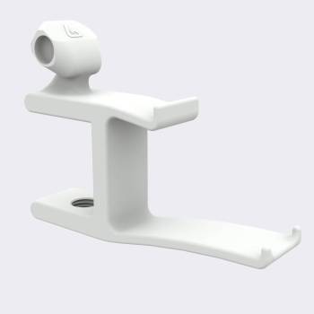 Right view of desk VR headset stand off white without screw