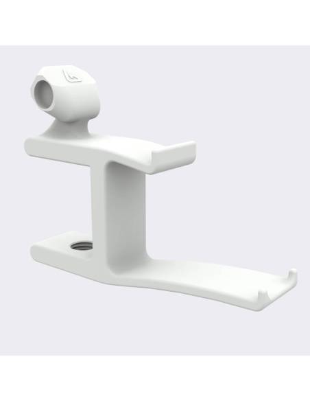 Right view of desk VR headset stand off white without screw