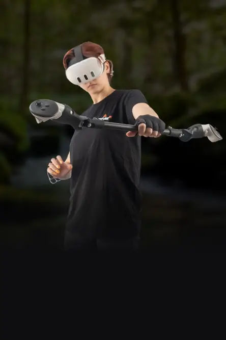 prosaber double blade and paddle hold by female player