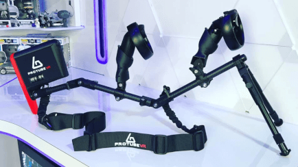 Forcetube gunstock on desk with bipod