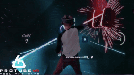 Prosaber ProtubeVR member playing beatsaber 2