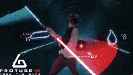 Prosaber ProtubeVR member playing beatsaber 5