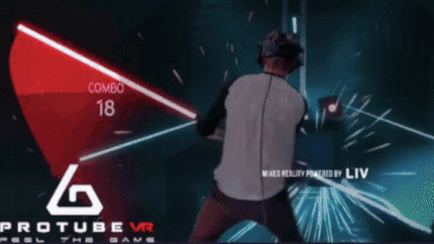 Prosaber ProtubeVR member playing beatsaber 6