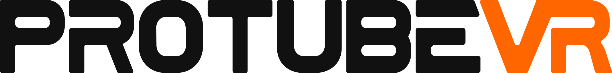 protubevr logo black and orange on white background